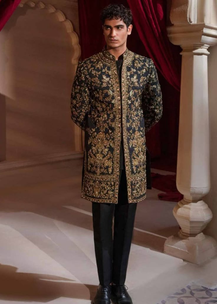 Classic Black Sherwani